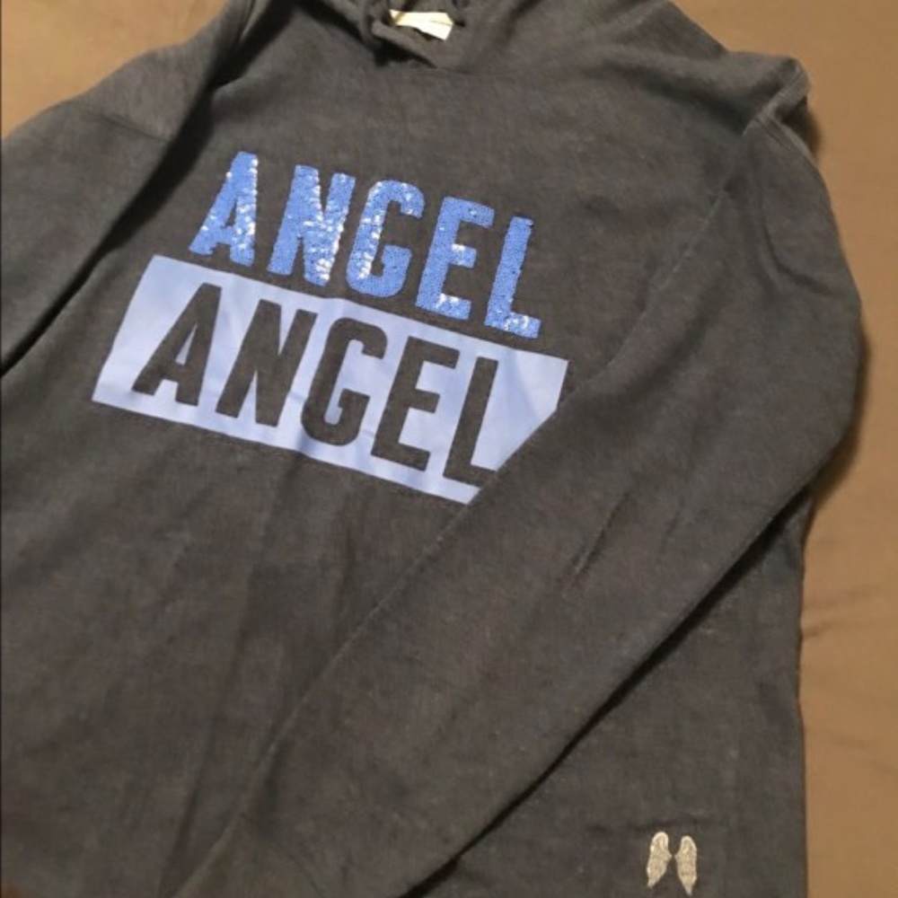 NEW VS ANGEL Heather Blue Hoodie Loose Fit
